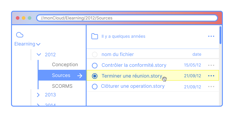 Identifier les sources Articulate Storyline que vous avez en votre possession